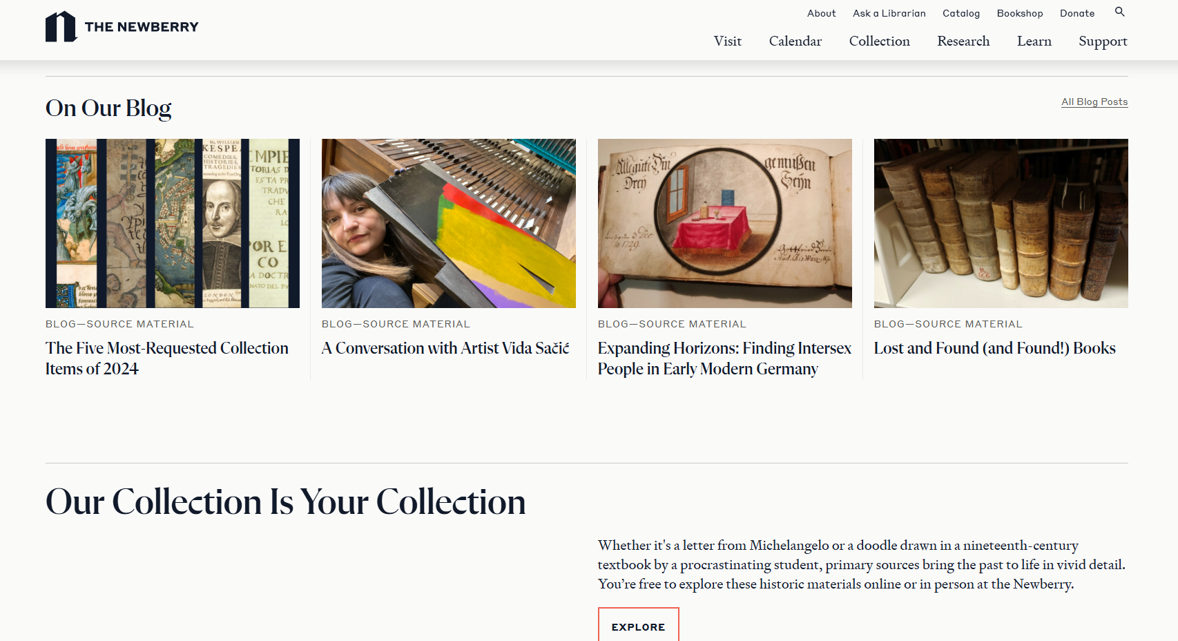 Newberry Library Website Preview