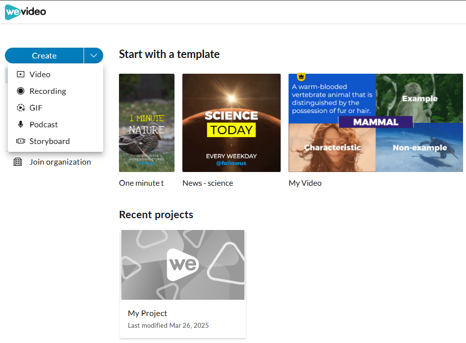 WeVideo Website Preview